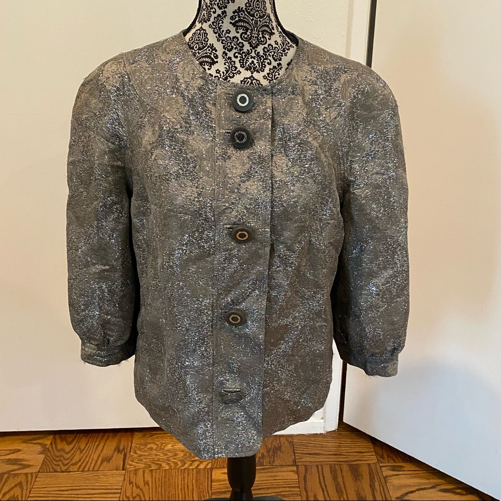 Tory Burch Jacket In Silver - Size 12